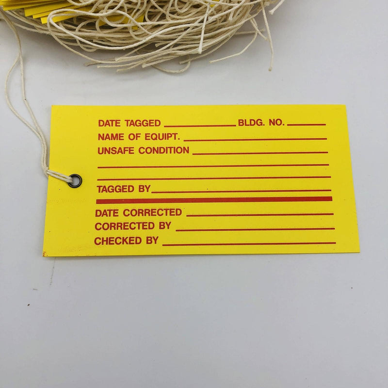 Linco 0010052 Unsafe Condition Tag Yellow Red 2-5/8in x 5-1/4in Lot of 200 Tags 3