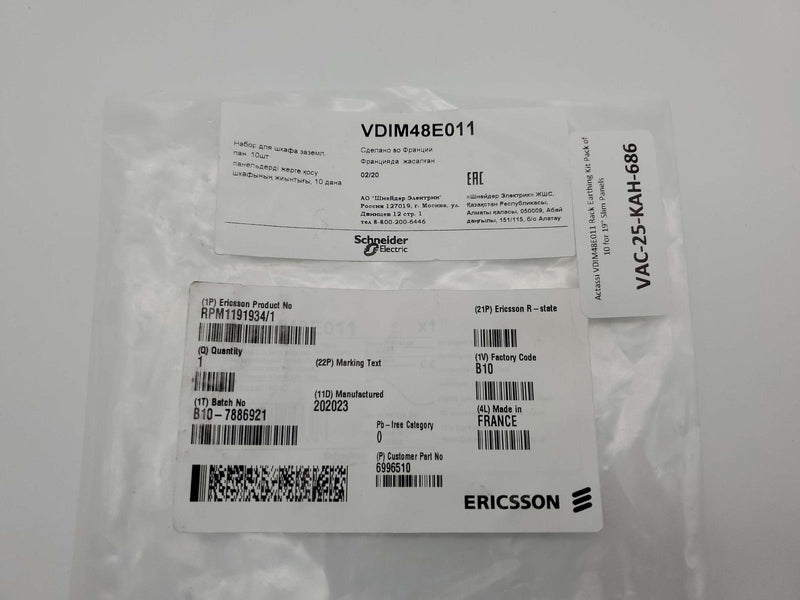 Actassi VDIM48E011 Rack Earthing Kit Pack of 10 for 19" Slim Panels 4