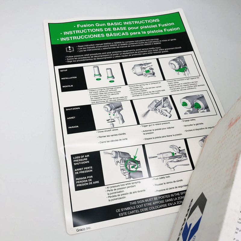 Graco 246100 Fusion Air Purge Spray Gun Round 00 Mix Chamber .029in Orifice Size 4