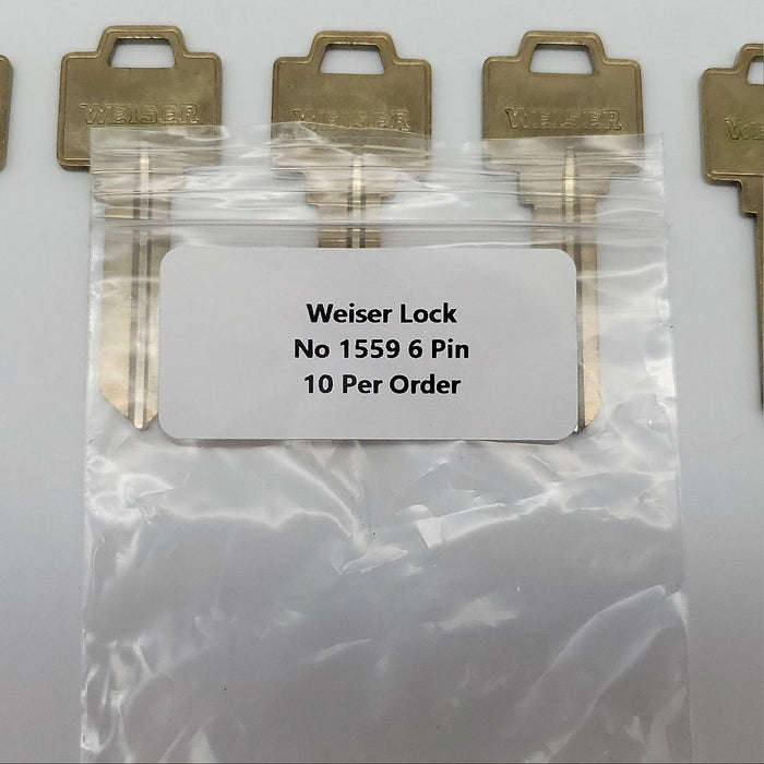 10x Weiser No 1559 Key Blanks For Weiser Locksets Brass 6 Ilco WR4-A1054WB 4