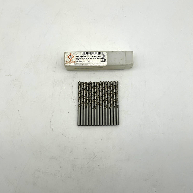 Cle-Line C62850 Jobber Length Drill Bit List 1898 6.2mm GP Bright HSS 15pk 7