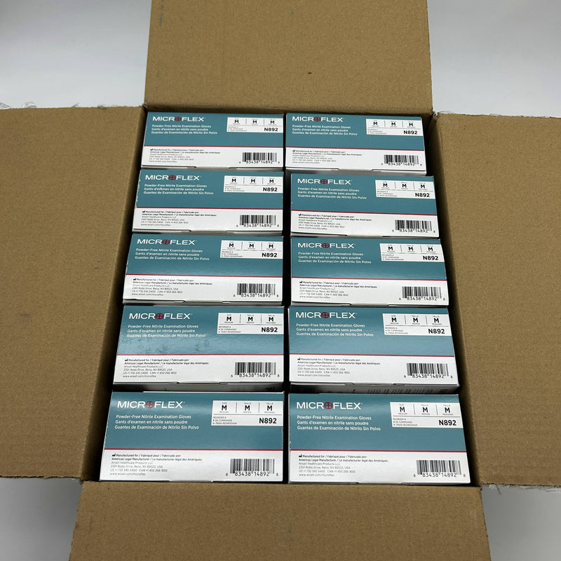 Microflex N892 Disposable Gloves Medium Extended Cuff PF Nitrile 500pcs/Case