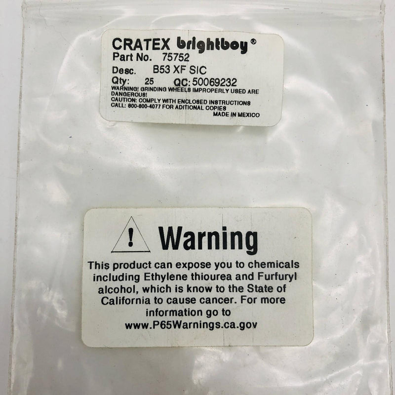 Cratex Brightboy 75752 Mounted Rubber Cushion Wheel Point B53 XF SIC Pack of 25 2