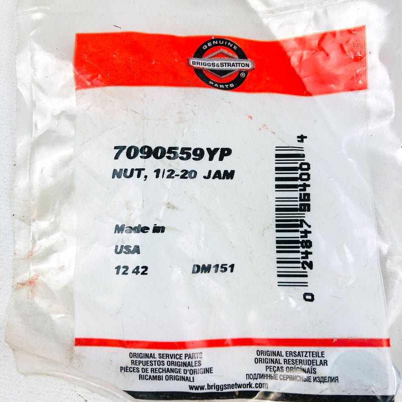 Briggs and Stratton 7090559YP Jam Nut 1/2-20 OEM NOS USA Made 1919262 7090559 4