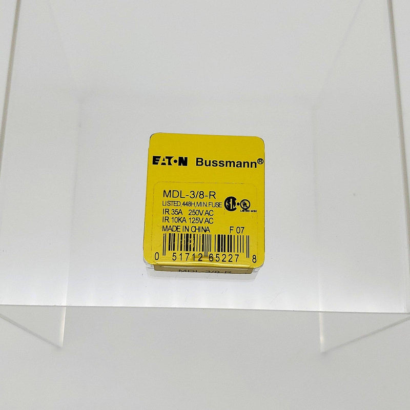 Bussmann MDL-3/8-R Fuses 0.375A 250V Slow Blow Time Delay Glass Pack of 5 1