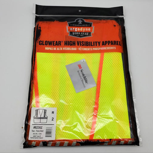 Ergodyne Reflective Safety Vest Hi Visibility 2XL to 3XL Lime Two Tone 8230Z 1