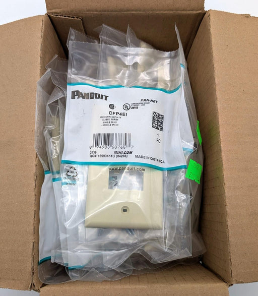 Panduit CFP4EI 4-Port Mini-Com Faceplate Single Gang Ivory Pack of 10 1
