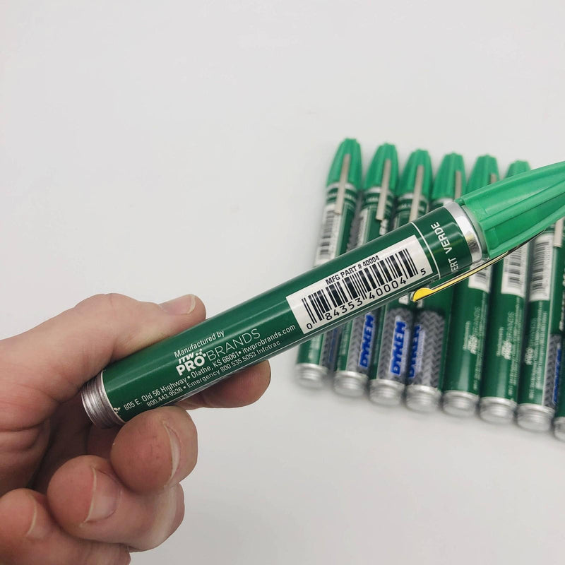 Dykem Brite Mark 40 Green Paint Marker Medium Tip Valve Action 40004 Pack of 12 7