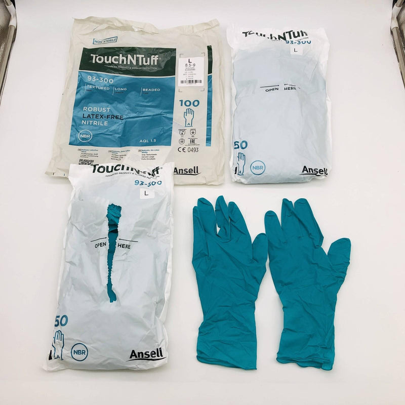 Ansell 93300 Disposable Gloves Sz Large 8 TouchNtuff TOUCHNTUFF Nitrile 100pk 8