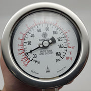 McDaniel Controls AYNH3 Ammonia Gauge 4" Dial 0-160 PSI 1/4" NPT Connection 2