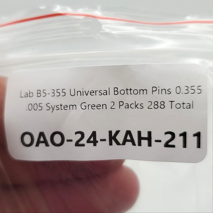 Lab B5-355 Universal Bottom Pins 0.355 .005 System Green 2 Packs 288 Total 3