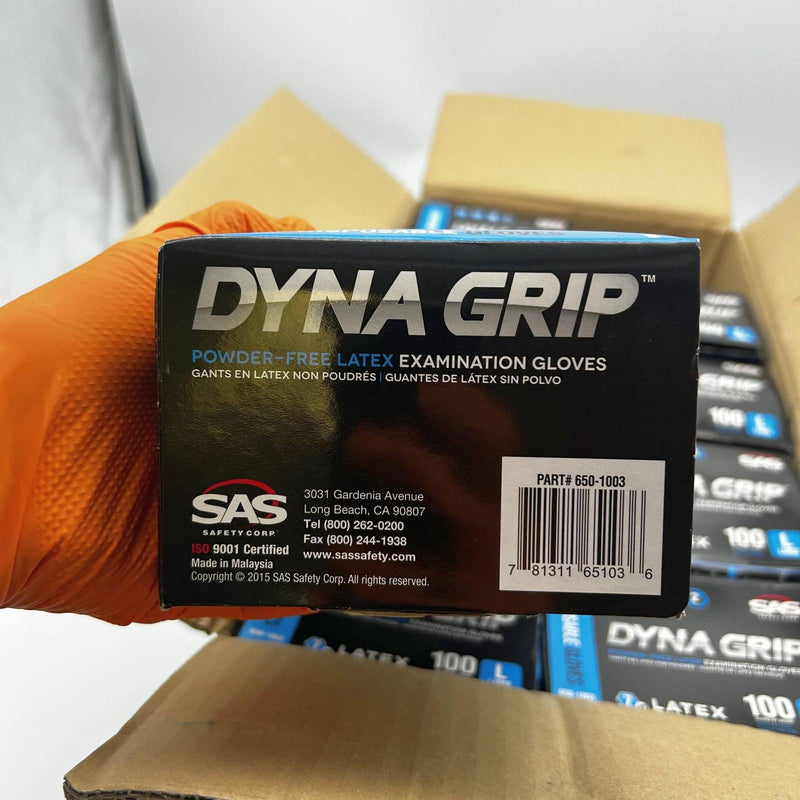 Dyna Grip 650-1003 Disposable Gloves Sz Large 7 Mil Powder Free Latex 1000/Case 3
