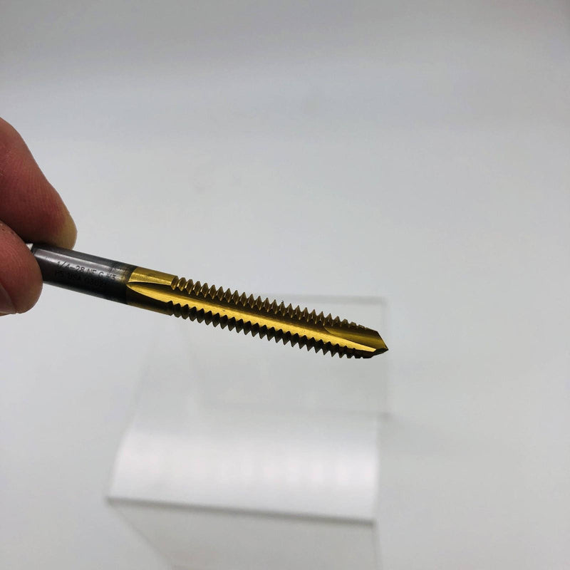 Exactek 3234603 Tap Plug Gun 1/4-28 2 Flute H3 SPPT HSS TiN Finish Spiral Point 9