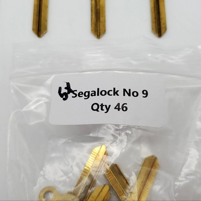 5x Segalock No 9 Key Blanks New England Lock & Hardware Brass Vintage USA Made 4