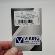 12x Viking Size 59 Drill Bits 88240 135 Deg Split Point HSS Jobber Length 2.625" 3