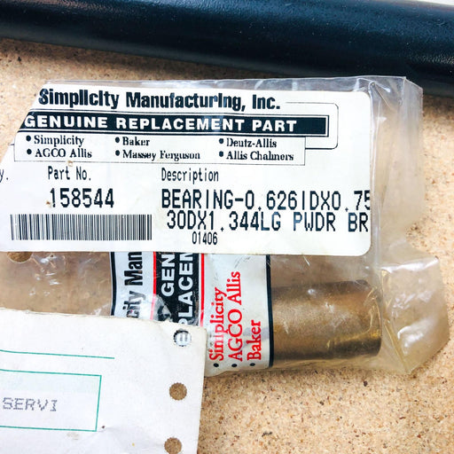 Simplicity 158544 Bearing .626IDx.753ODx1.344LG Pwdr Bronze OEM NOS 2158544SM 2
