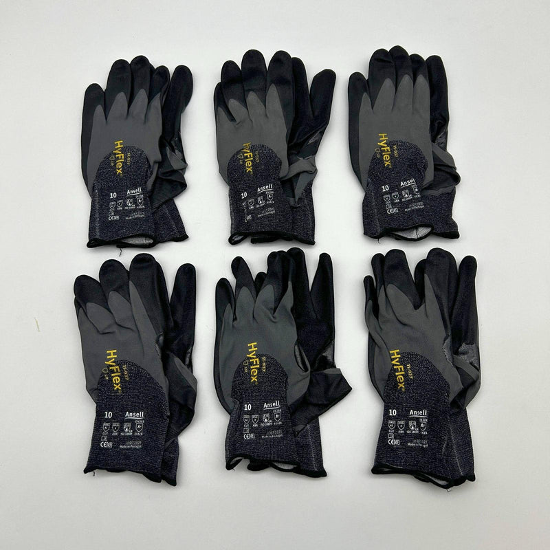 Ansell HyFlex 11-937 Cut Resistant Gloves Size 10 XL Dyneema 18 Gauge 6 Pairs 8