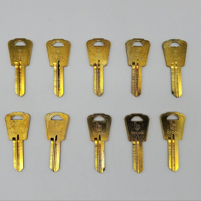 10x Brook NH-1 Key Blanks Brass for National EZ Set Locks 3
