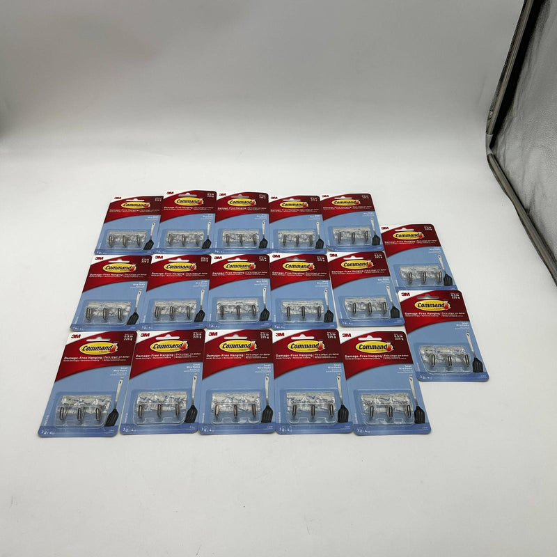 3M Command 17067CLR-ES Wire Hooks Small Clear 3-Hooks Per Pack Lot of 17pks 7
