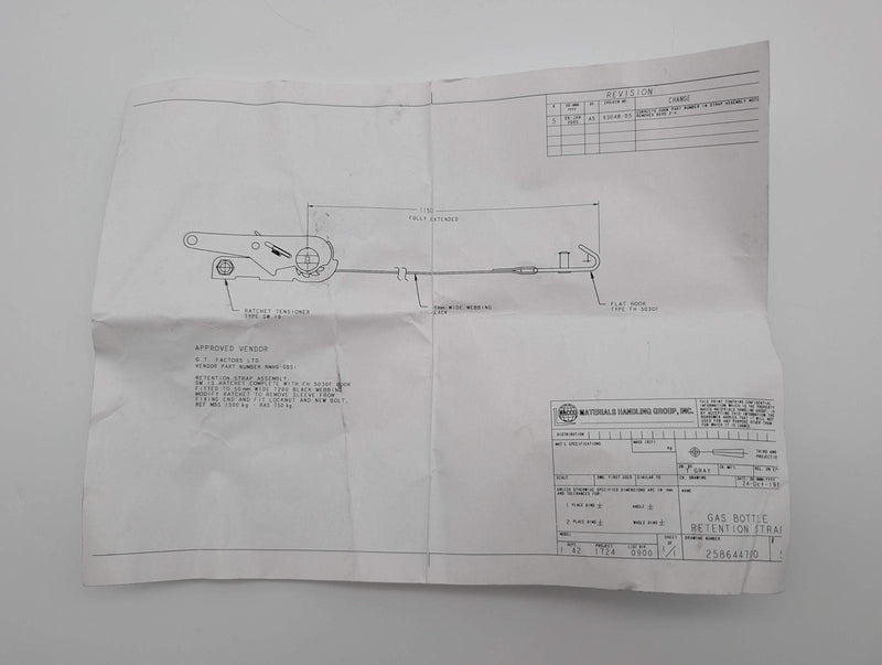 Euroweb Gas Bottle Strap 50mm Wide 1.15M Length Rated for 3/4 Ton HYS-GBS1