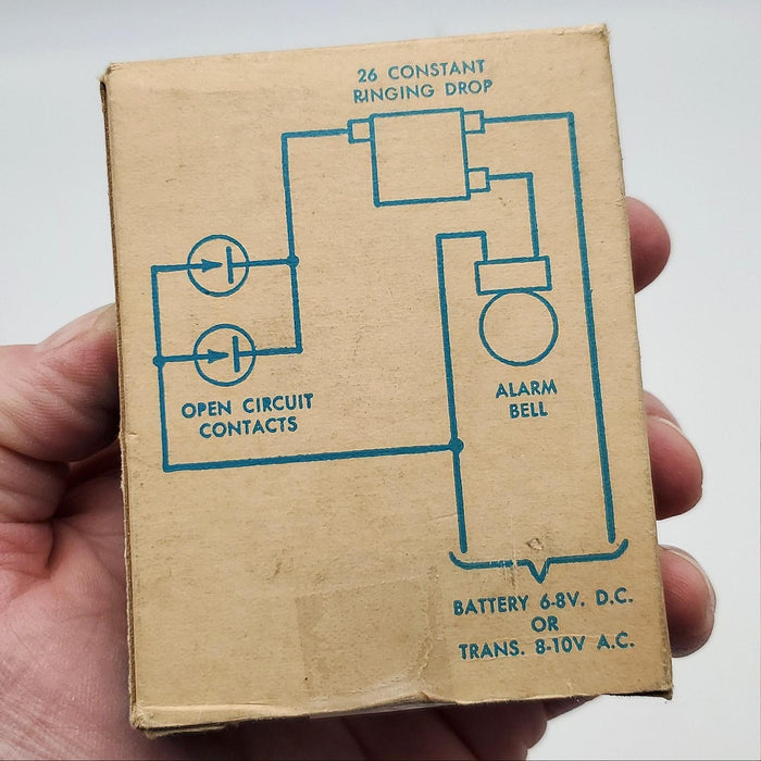 Edwards No 26 Constant Ringing Drop 8-10VAC 6-8VDC Surface Mount USA Made NOS 7