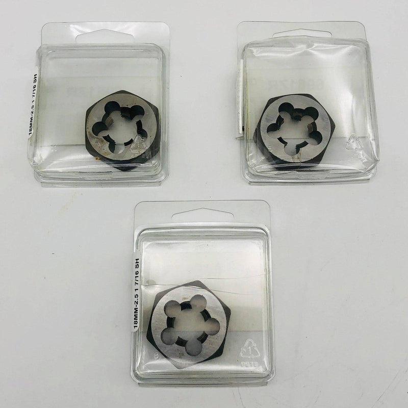 Irwin Hanson 6961ZR Metric Die 18MM-2.5 1-7/16 Shank Lot of 3 1