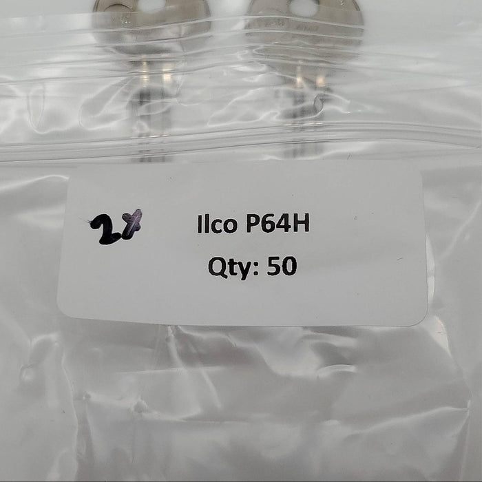 2x Ilco P64H Key Blanks For Panhard Vehicles French Nickel Plated NOS 4