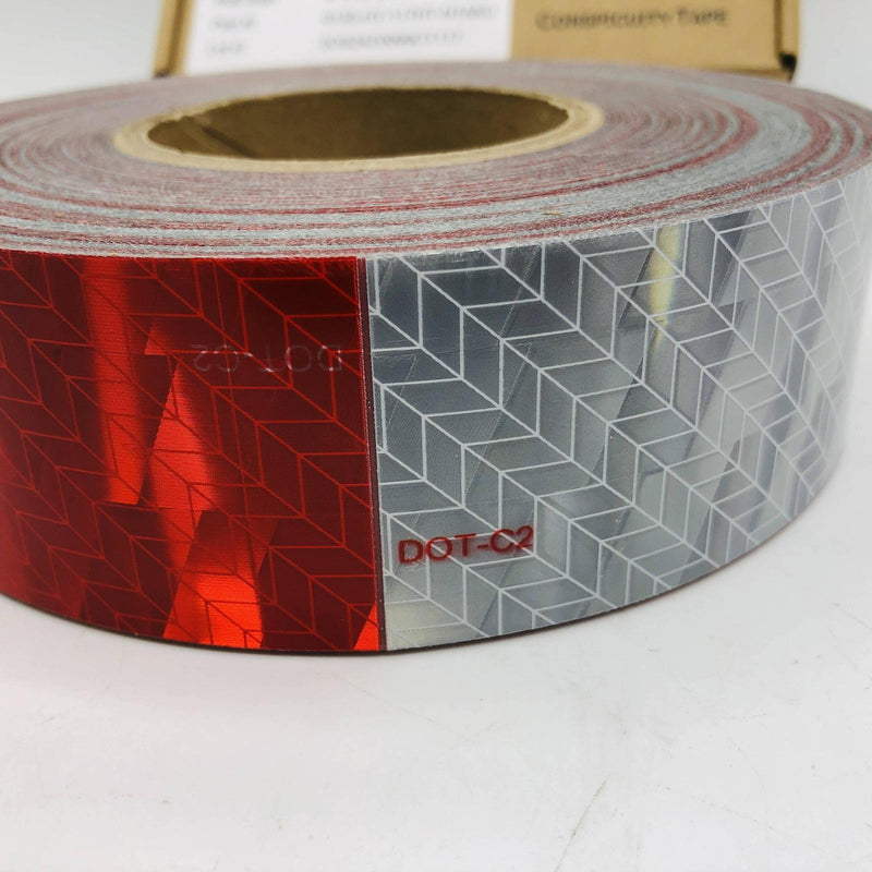 Aura 135-HY Conspicuity Tape 2in x 150ft Red White 11x7 Kiss Cut DOT-C2 1 Roll 4