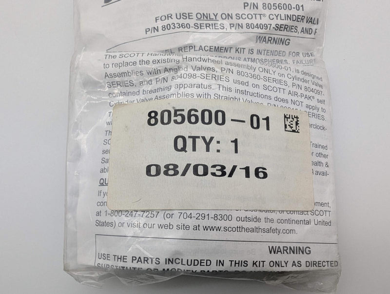 Scott 805600-01 Handwheel Replacement Kit for use on Scott Cylinder Valves 7