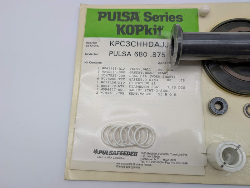 Pulsafeeder KPC3CHHDAJJ KOPkit Repair Kit Pulsa 680 .875 Series Metering Pump