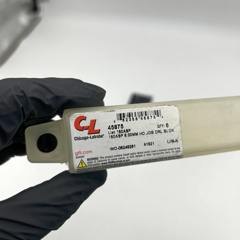 6pk Chicago-Latrobe 45875 Jobber Drill Bit Heavy Duty Black Oxide 150ASP 8.00mm