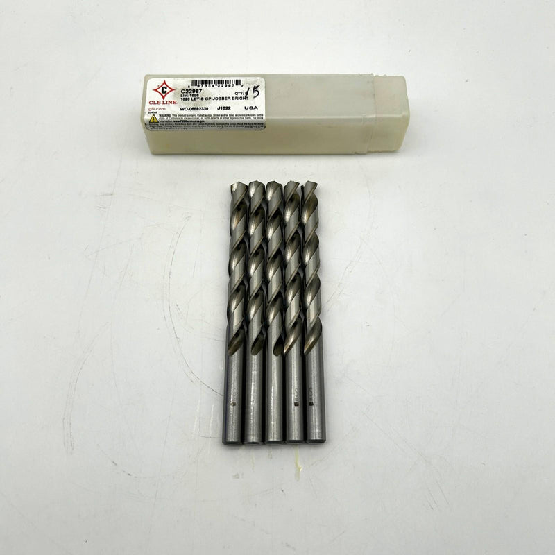 Cle-Line C22987 Jobber Length Drill Bit 1898 Letter S General Purpose Bright 5pk