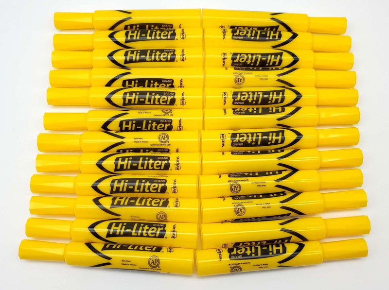 Avery Hi-Lighters Yellow Desk Style Chisel Tip 07742-400 Pack of 24 1