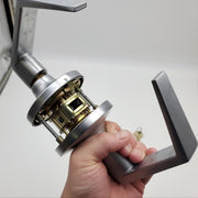 Yale Door Lever Entry Lock Double Cylinder Satin Chrome Lever Only AU5417LN 5