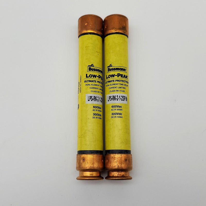Bussmann LPS-RK-2-1/2SP Fuses 1.5A 600V Time Delay Low Peak Dual Element 2 Pack 1