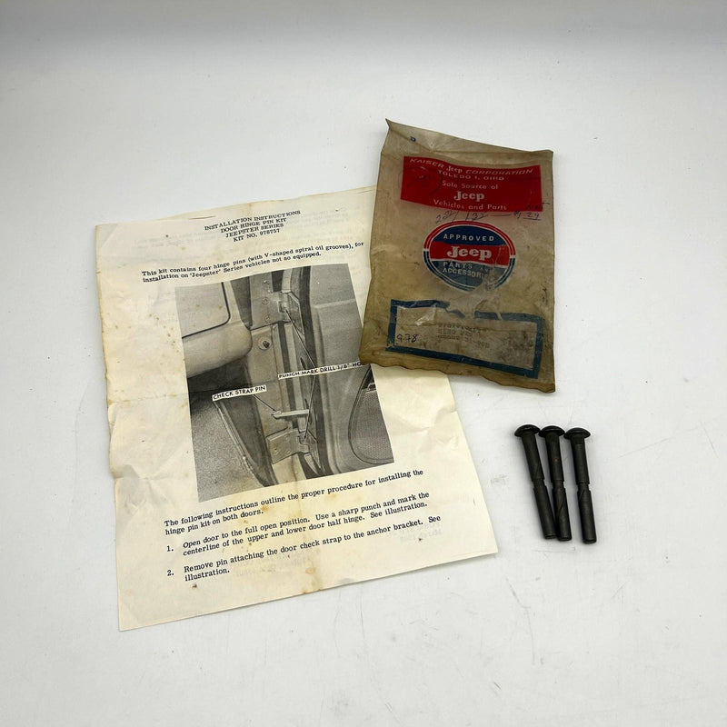 Kaiser Jeep 978757 Door Hinge Pin Kit for Jeepster Series OEM NOS Missing 1 Pin 2