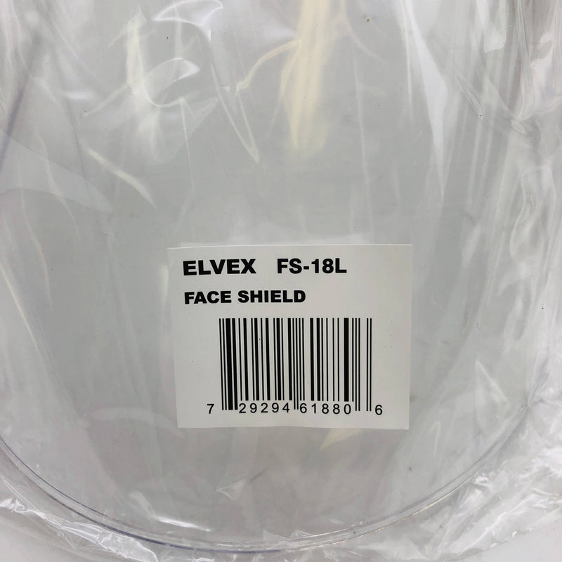 Elvex FS-18L Face Shield Molded Cyl Lexan 18.5" H .078" W 10" L Polycar WELFS18L 2