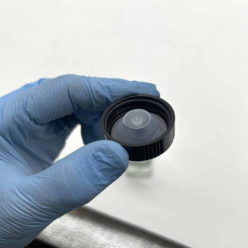 4 oz Clear Glass French Square Bottles w/ Black Caps Berlin Packaging 117191 9pk