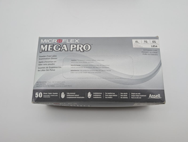 Micfroflex Latex Exam Gloves XL Powder Free Disposable Mega Pro L854 Pack of 100 2