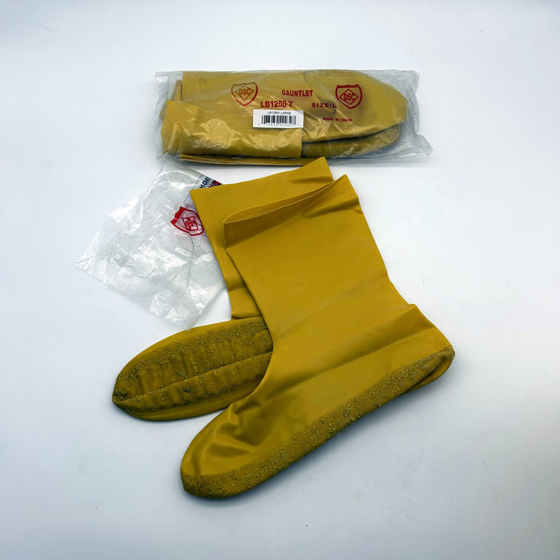 Johnson Wilshire LB1250Y Yellow Latex Haz-Mat Booties Sz Large/Shoe 10-11 2 Pair