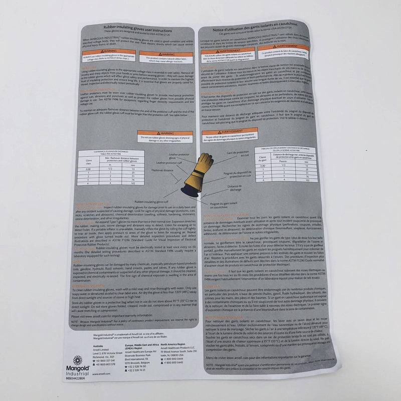 Marigold RIGCL011B/11.0 Electrical Insulating Gloves Rubber Sz 11 Class 0 11" 9