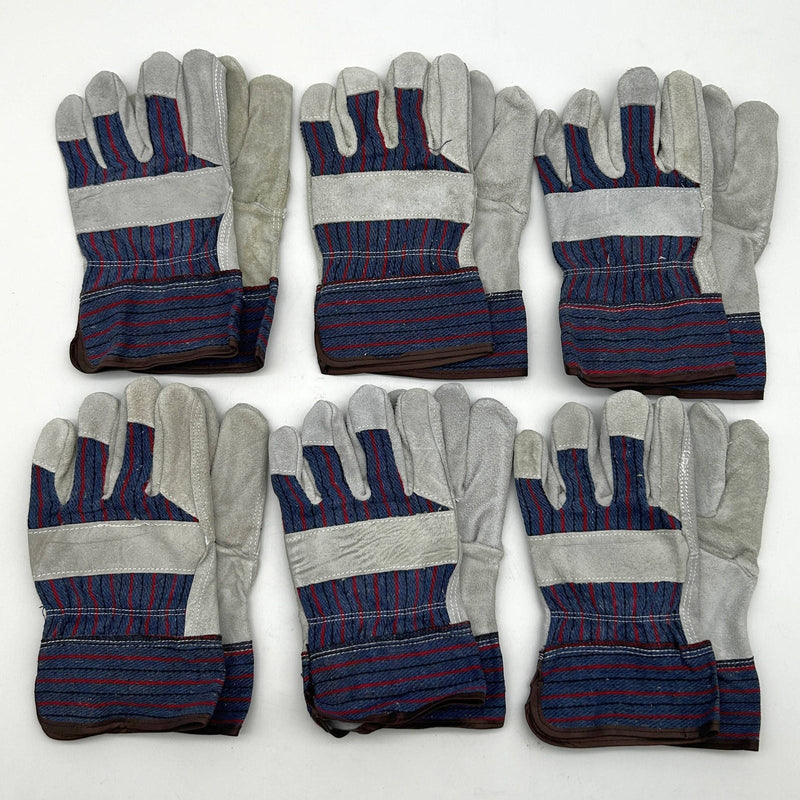 Wells Lamont Y3407 Split Leather Palm Gloves Size Large Wing Thumb 6 Pairs