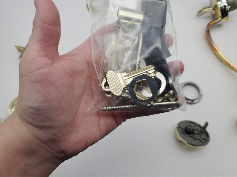 Schlage Entry Door Handlset Deadbolt & Thumbturn Brass F360V 2-3/8 to 2-3/4 BS 12