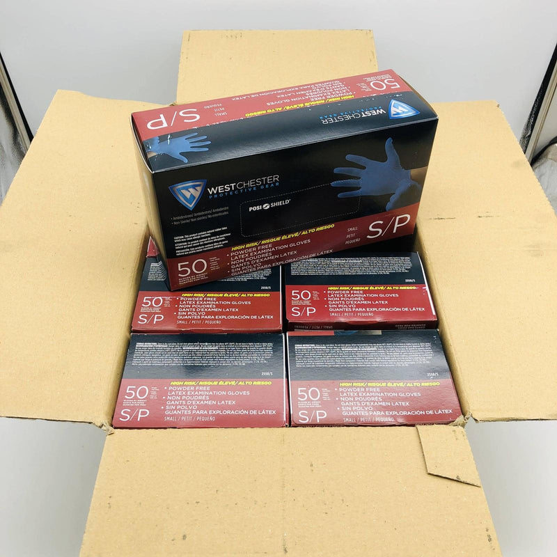 West Chester 2550 Disposable Gloves Small Posi Shield PF Latex 10 Boxes/Case 7