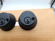 Falcon Deadbolt Double Cylinder Etched Black 2-3/8" Backset 930 Bore In USA Made 3