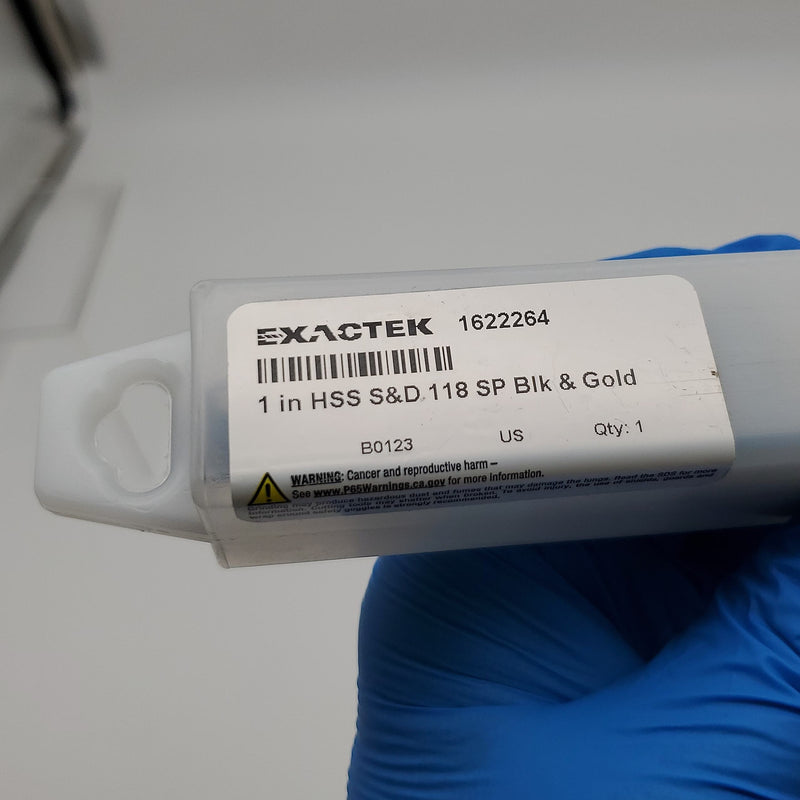 1" S&D Drill Bit 118 Degree Split Point HSS Black & Gold EXACTEK 1622264 5