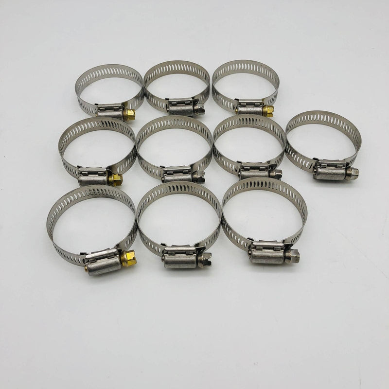 Breeze 64024 Hose Clamp 1-1/16 x 2in Worm Drive 301 SS Band 410 SS Screw 10pk 10