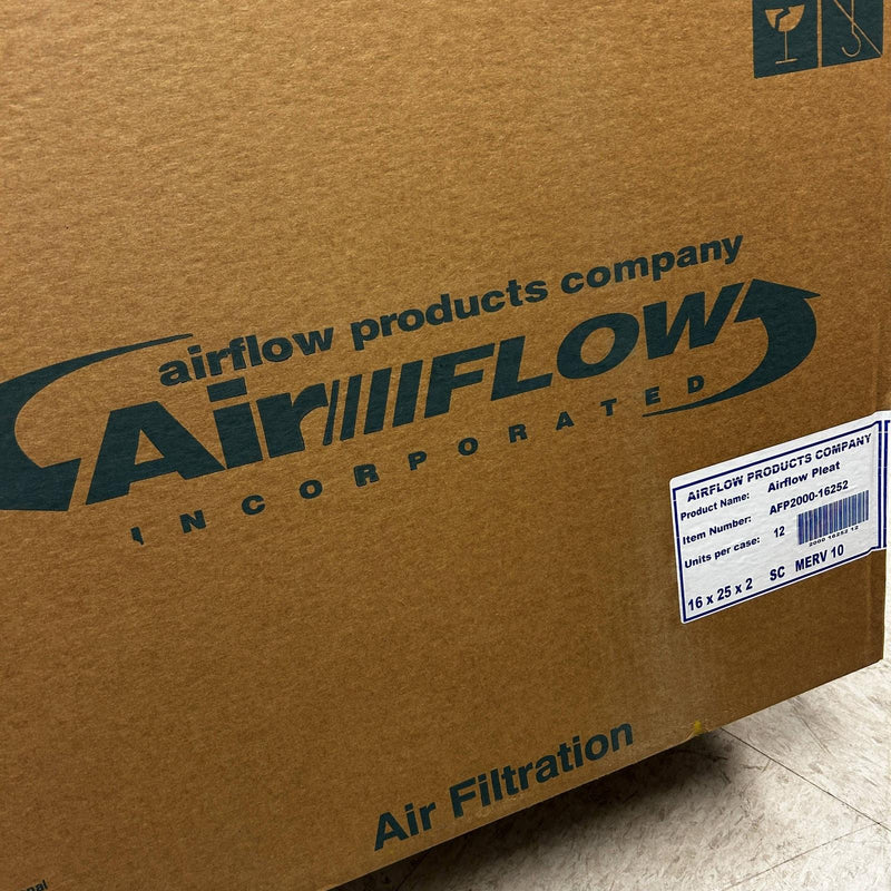 Airflow Products AFP2000-16252 Air Filter Pleated 16x25x2 SC Merv 10 Case/12pk 6