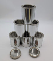 Empty Quart Paint Cans w/ Lids Metal Unlined 4.85" H 4.25" D Pack of 6 1