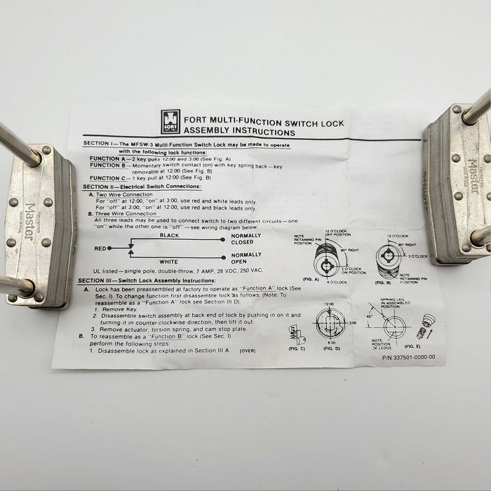 Fort MFSW3 1138 Momentary Switch Lock Tubular Keyed Different Bright Nickel 8